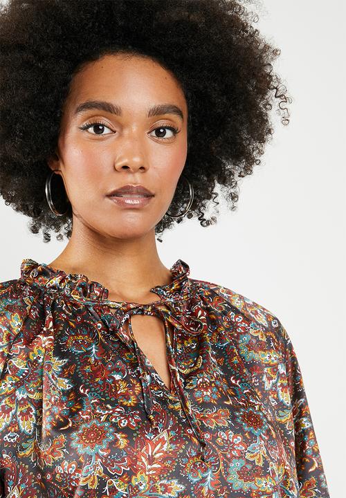 Superbalist - Satin peasant blouse - multi