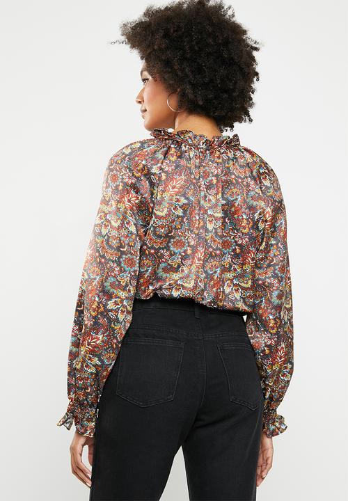 Superbalist - Satin peasant blouse - multi