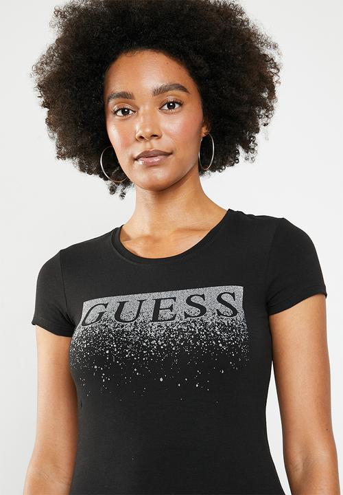 GUESS - Short sleeve fall off t-shirt - black