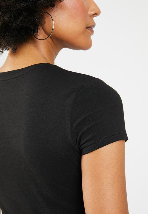 GUESS - Short sleeve fall off t-shirt - black