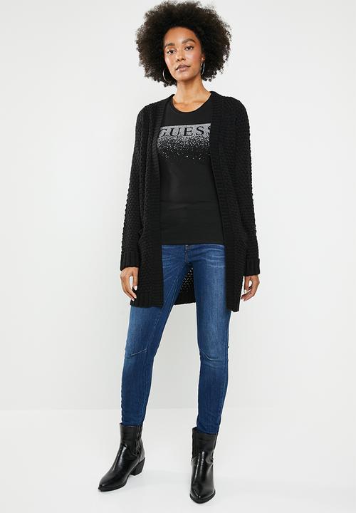 GUESS - Short sleeve fall off t-shirt - black