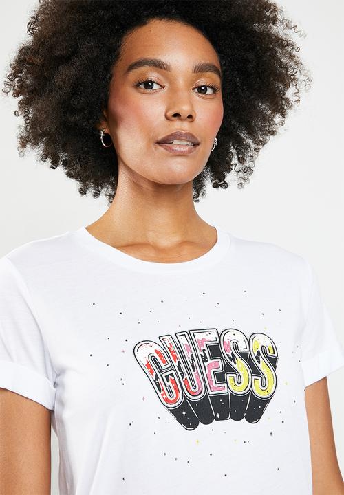 GUESS - Guess short sleeve 3d tee - white