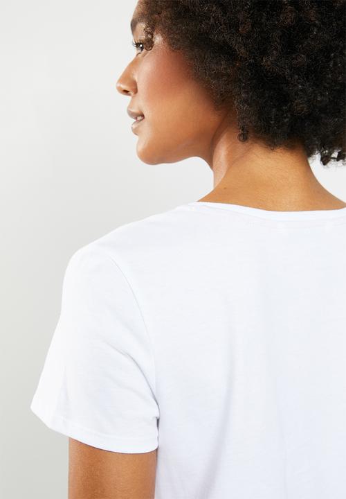 ONLY - Icos cherry tee - white