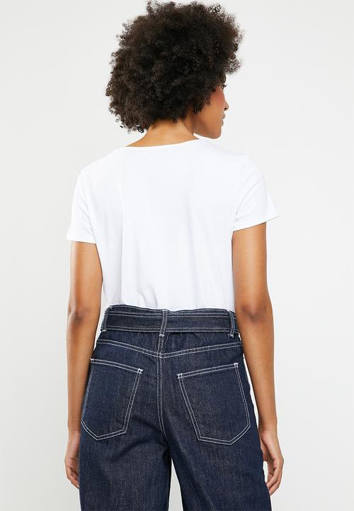 ONLY - Icos cherry tee - white