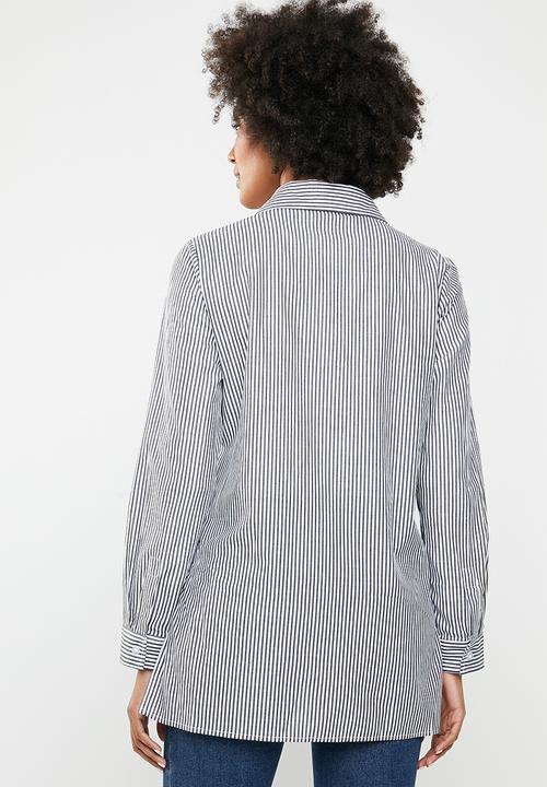 dailyfriday - Stripe embroidered shirt - black & white