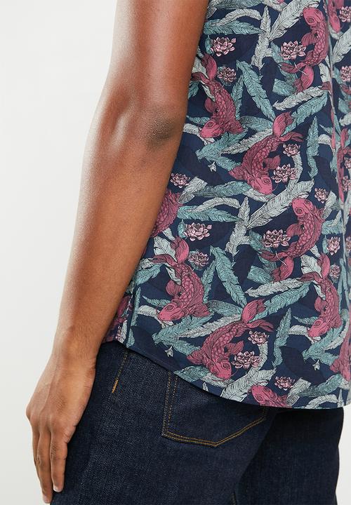 Jack & Jones - Carl resort  short sleeve shirt - navy