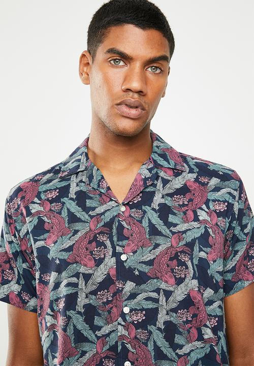 Jack & Jones - Carl resort  short sleeve shirt - navy