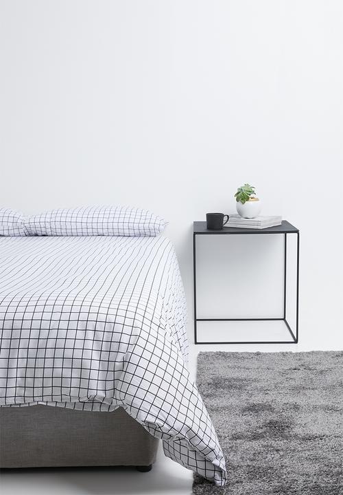 Sixth Floor - Caviar check printed duvet set - black