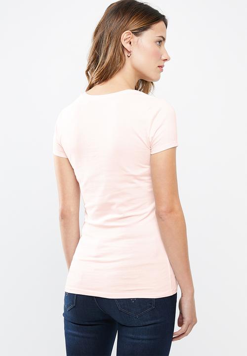 GUESS - Short sleeve script logo tee - pink
