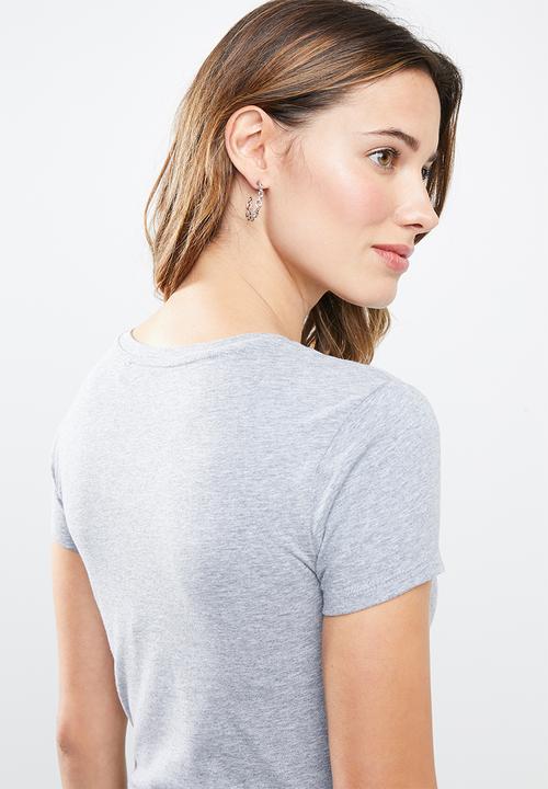 GUESS - Short sleeve script logo tee - grey