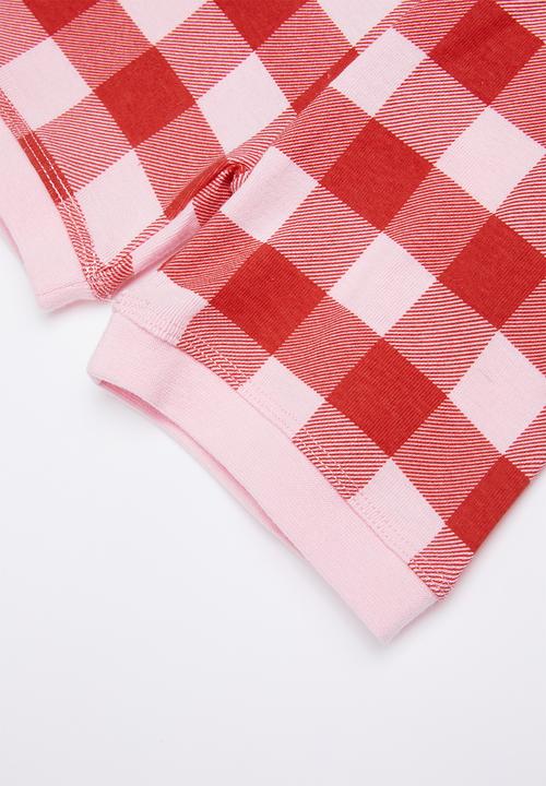 Cotton On - Chloe short sleeve girls pj set - red