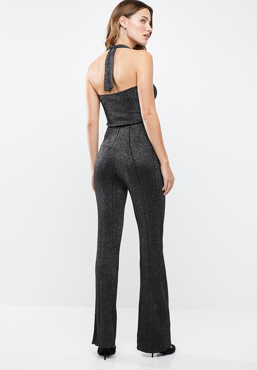 SISSY BOY - Lurex halter jumpsuit - black