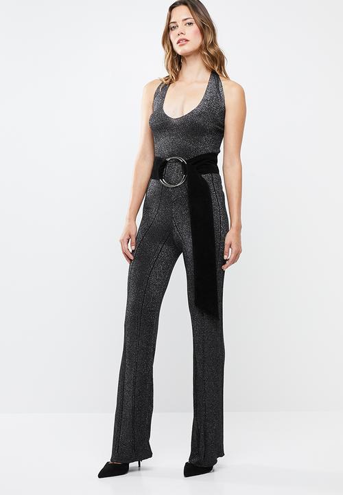 SISSY BOY - Lurex halter jumpsuit - black