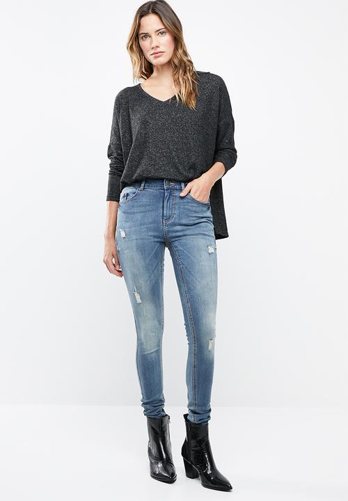Pieces - Five delly skinny jeans - blue