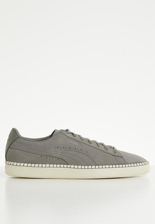 PUMA Select - Suede Classic Blanket Stitch - Charcoal Gray-Whisper White