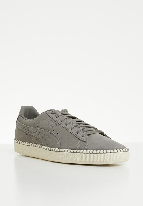 PUMA Select - Suede Classic Blanket Stitch - Charcoal Gray-Whisper White