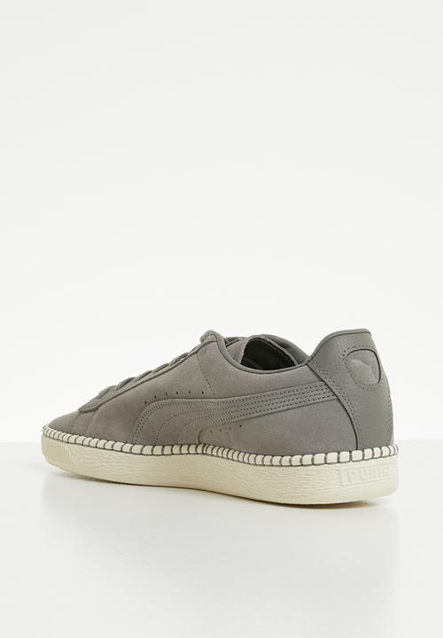 PUMA Select - Suede Classic Blanket Stitch - Charcoal Gray-Whisper White