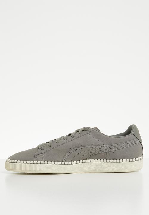 PUMA Select - Suede Classic Blanket Stitch - Charcoal Gray-Whisper White