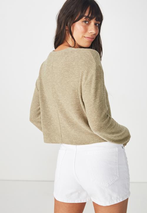 Cotton On - Arna textured boxy long sleeve - beige 
