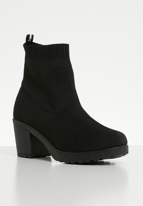 Missguided - Knitted tape cleated sole boot - black 