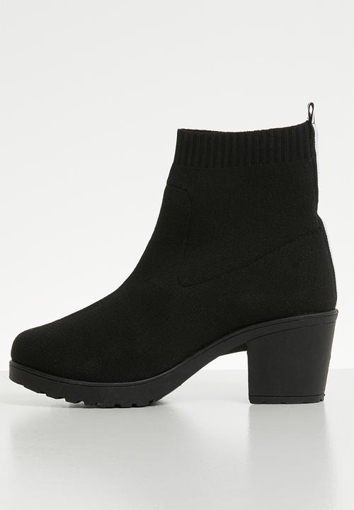 Missguided - Knitted tape cleated sole boot - black 