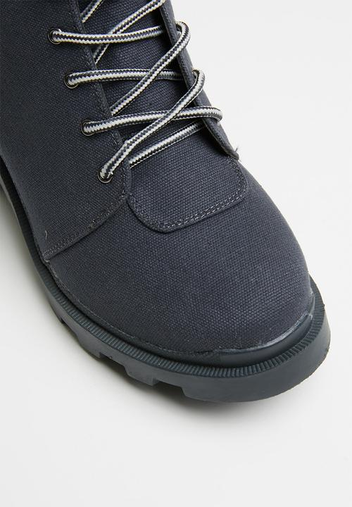 Missguided - Canvas hiking boot - charcoal
