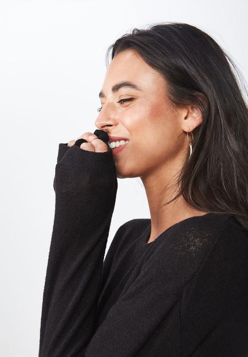 Cotton On - Arna textured boxy long sleeve - black