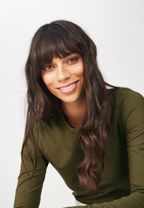 Cotton On - Everyday long sleeve crew neck top - green 