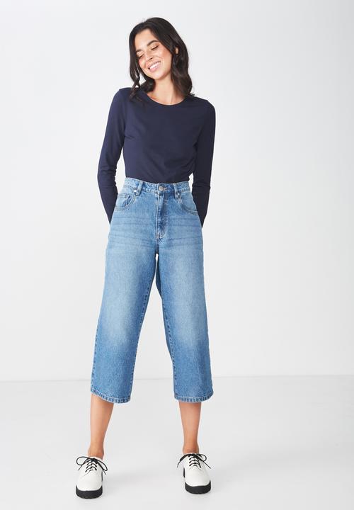 Cotton On - Everyday long sleeve crew neck top - moonlight