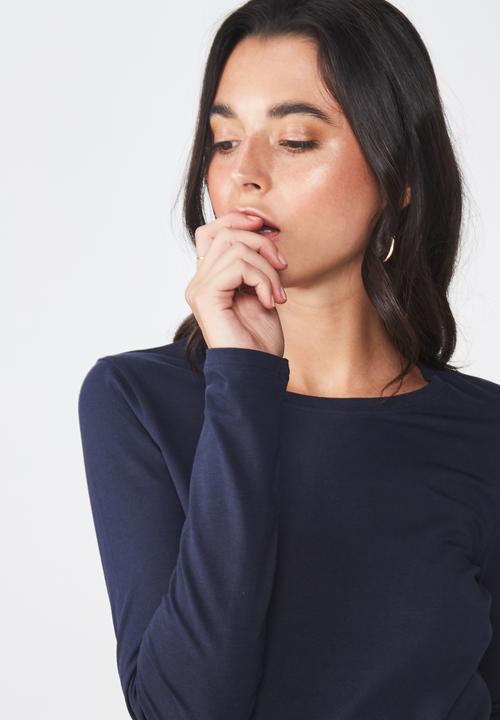 Cotton On - Everyday long sleeve crew neck top - moonlight