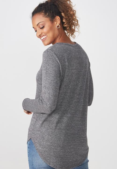 Cotton On - Karly long sleeve top - charcoal