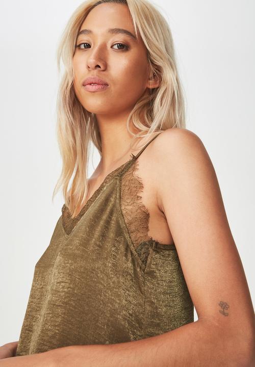 Cotton On - Ariel lace cami - green 
