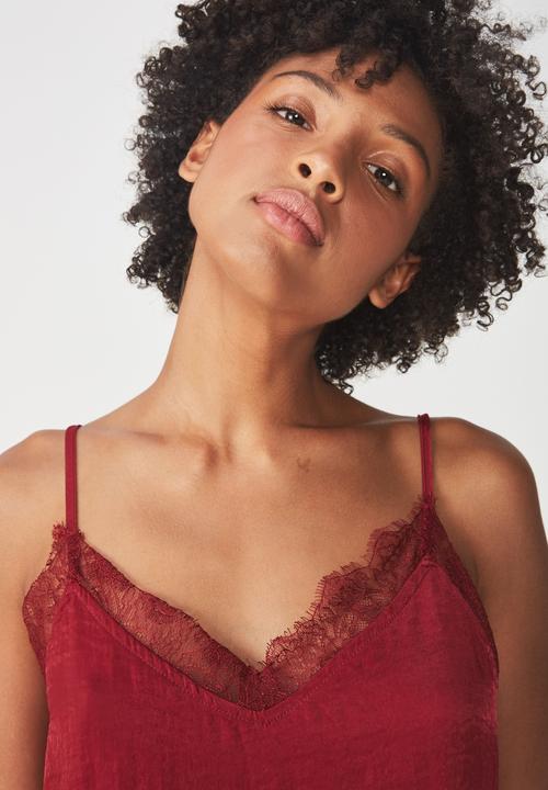 Cotton On - Ariel lace cami - red