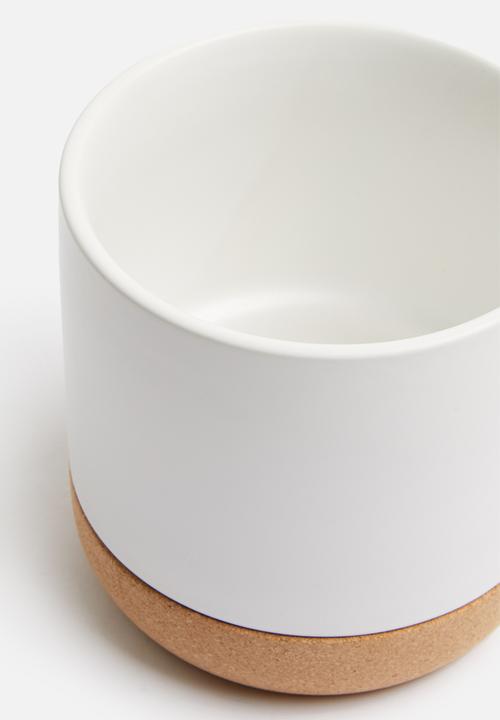Present Time - Craft plant pot - ceramic cork matte white 