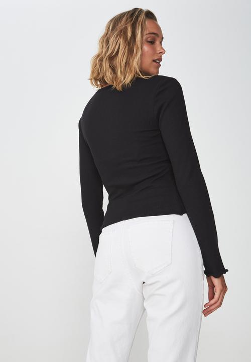 Cotton On - The sister long sleeve top - black