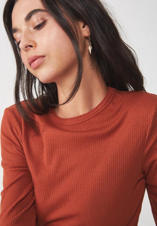Cotton On - The sister long sleeve top - rust