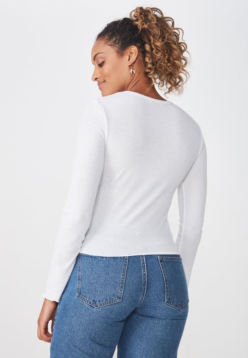 Cotton On - The sister long sleeve top - white