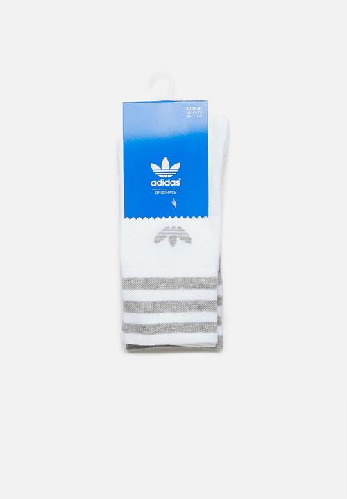 adidas Originals - Solid crew socks 2 pack - grey & white