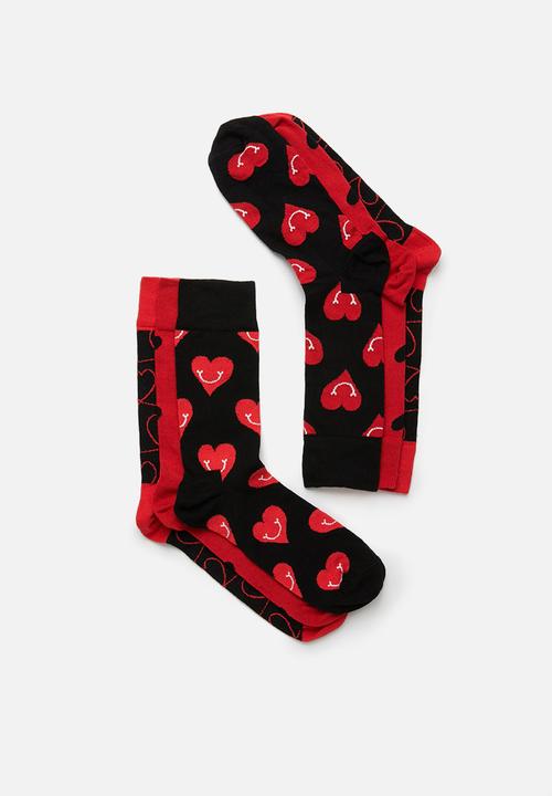 Happy Socks - I love you gift box - red & black