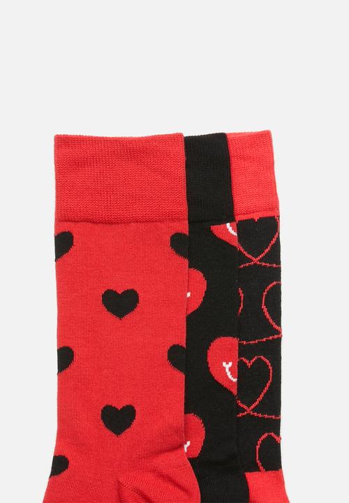 Happy Socks - I love you gift box - red & black