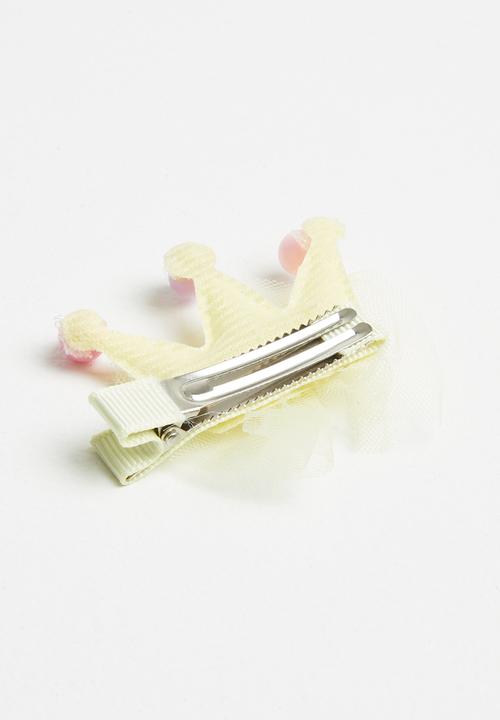 Pop Candy - Crown detailed clips - yellow