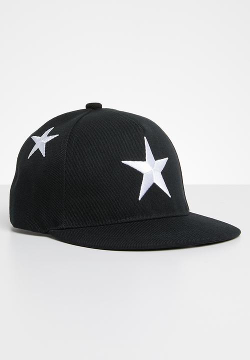 Pop Candy - Star flat brim cap - black