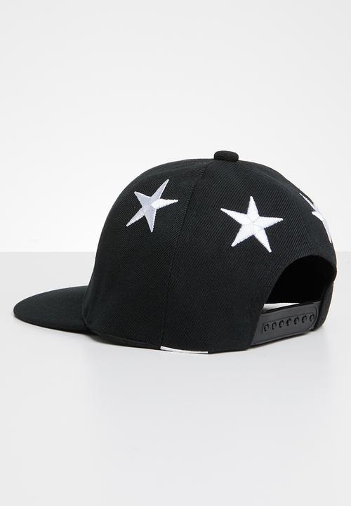 Pop Candy - Star flat brim cap - black