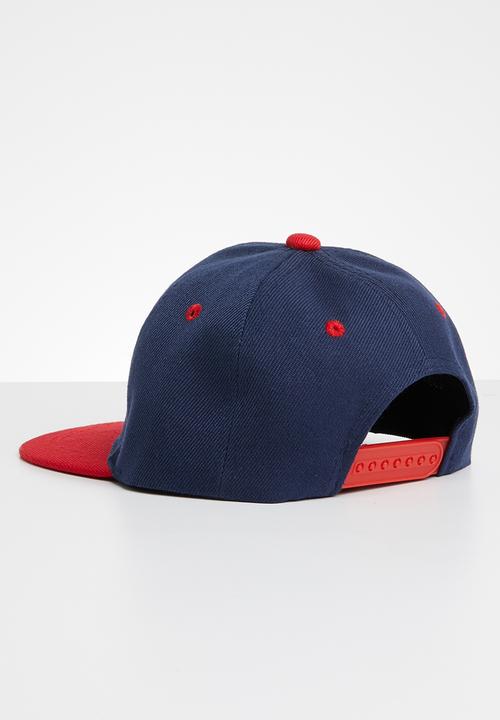 Pop Candy - Embroidered flat brim cap - red & navy