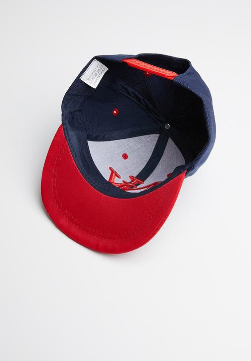 Pop Candy - Embroidered flat brim cap - red & navy