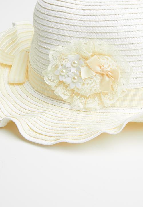 Pop Candy - Flower straw hat - cream