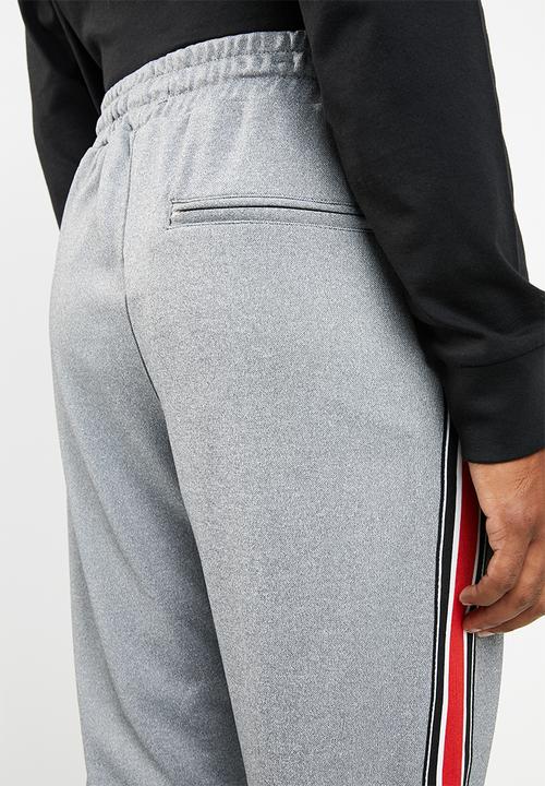 Cotton On - Slim tricot ribbed tape track jogger - grey