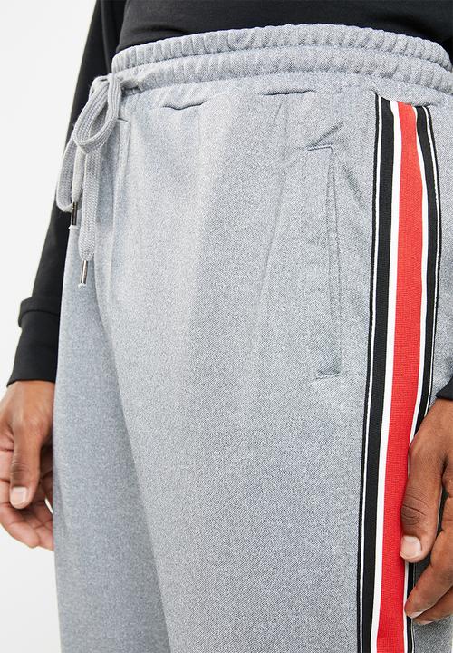 Cotton On - Slim tricot ribbed tape track jogger - grey