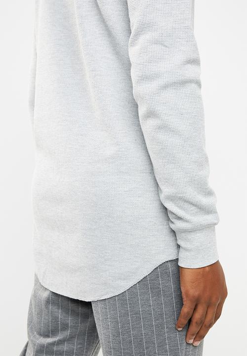 Cotton On - Hooded waffle long sleeve T-shirt - grey