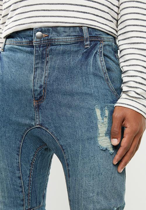 Cotton On - Blow out slim denim jogger - blue